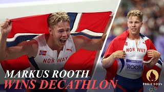 Norways Markus Rooth Wins Decathlon  First Medal at the Olympics in Paris [upl. by Rdnaskela]