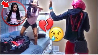 I’M LEAVING YOU PRANK ON MY CRAZY GIRLFRIEND 💔😢 [upl. by Murdocca]