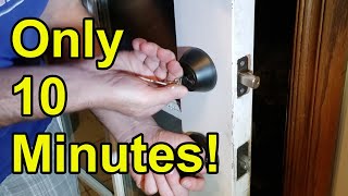 How to replace a deadbolt door lock in 10 minutes Easy install [upl. by Rimidalb]