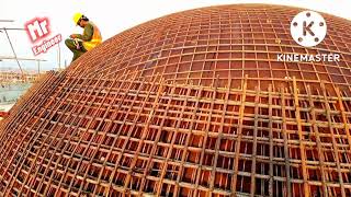 Installation form work of Dome ٫steel and pouring concrete of Dome۔ [upl. by Mela]