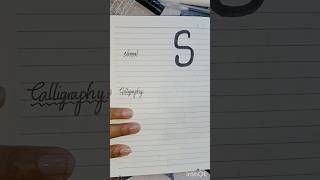 Write letter S normal calligraphy logo youtube diy art lettering [upl. by Adnilam]