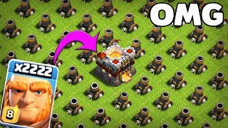 OMG 2222 Max Giant VS 2000 Max Morter Base Attack On Clash of Clans Private Server [upl. by Eeresid]