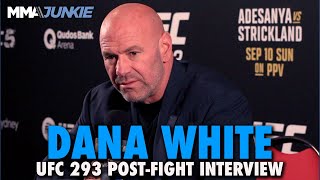 Dana White Stunned By Sean Stricklands Upset of Israel Adesanya Plans Rematch  UFC 293 [upl. by Aramois460]