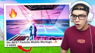 REACTING to FORTNITE MOBILE MONTAGES with 0 Views [upl. by Oiceladni]