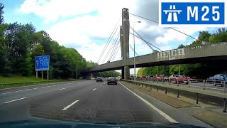 M25 London Orbital Motorway  J10 Cobham A3 to J12 Chertsey M3  Heavy Traffic [upl. by Frederich]