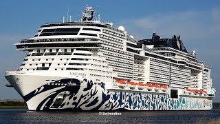 MSC EURIBIA  the strong ship horn of the MSC CRUISES cruise ship in Amsterdam  4KQualityVideo [upl. by Hulbig645]