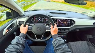 2024 VW TCross 10 TSI MOVE  test drive on German Autobahn NO SPEED LIMIT nospeedlimit vw [upl. by Xirtaeb]