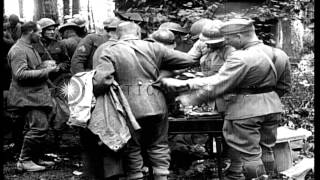 US 1st Division troops process German prisoners following the Battle of Cantigny HD Stock Footage [upl. by Mecke691]