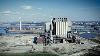 De dag erna Schoorsteen Electrabel sloop in Nijmegen  Drone 4K [upl. by Yuma]