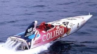 Offshore Powerboat  1987 2000 HP Colibri Elf Didier Pironi  Tribute Video [upl. by Relyk]