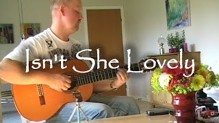 Isnt She Lovely  Stevie Wonder  fingerstyle guitar with tabs [upl. by Baillieu704]