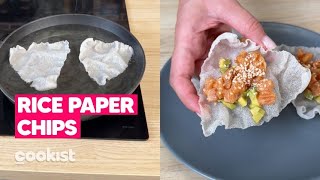 Fried rice paper chips the perfect snack ready in 5 seconds [upl. by Enidlareg]