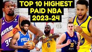 Top 10 Highest Paid NBA Players  NBA Season 20232024 [upl. by Akinar]