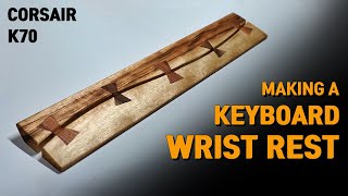 Making a Wooden Keyboard Wrist Rest  Woodworking Bowtie Splines [upl. by Adnalro]