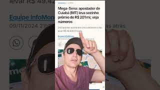 Mega Sena faz novo milionário em Cuiabá com apenas uma aposta que leva 201 milhões oscarmt [upl. by Brentt194]