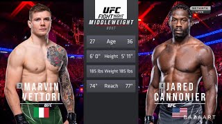 MARVIN VETTORI VS JARED CANNONIER FULL FIGHT UFC ON ESPN 46 [upl. by Ravens287]