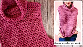 Chaleco a crochet para mujer ¡SÚPER FÁCIL y paso a paso [upl. by Showker555]