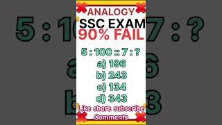 Number analogy 12 motivation ssc reasoning ytshorts [upl. by Toiboid282]