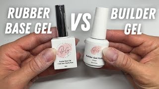 BUILDER GEL vs RUBBER BASE OVERLAY For Beginners [upl. by Parnas]