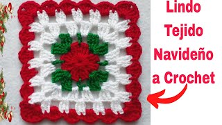 Tejido navideño a crochet ideal para posa taza posavasos tapeteChristmas crochettejido a croché [upl. by Yelyac161]