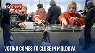 Moldova Moscow deny misinformation allegations as polls close in election and EU referendum [upl. by Hibbert]