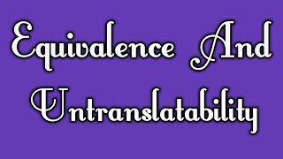 Untranslatability And Equivalence in TamilTranslation Studies [upl. by Mauve]