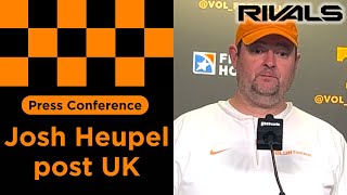 Tennessee football coach Josh Heupel reacts to win over Kentucky [upl. by Ahsehat872]