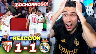 REACCIONES DE UN HINCHA Sevilla vs Real Madrid 11 VERGONZOSO GOL ANULADO [upl. by Enaz]