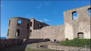 Sweden Walking tour of a large castle ruin The Borgholm Castle ruin on Öland [upl. by Idnat681]