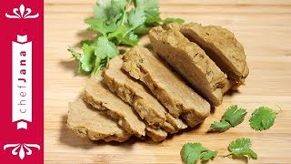 Easiest homemade seitan vegan steak  make vegan meat from scratch [upl. by Nonnahsal]