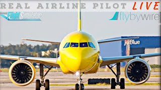 FlyByWire A320 NEO  Real Airbus Captain  vSpirit Airlines  Short Field Operations  msfs2020 [upl. by Ultima]