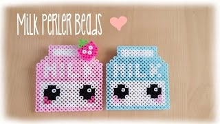 Kawaii Milk Perler Bead Crafting Tutorial [upl. by Dahsraf]