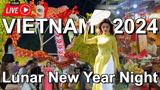 LUNAR NEW YEAR 2024 VIETNAM 🇻🇳 Happy Lunar New Year Ho Chi Minh City Night Walk [upl. by Renrew]