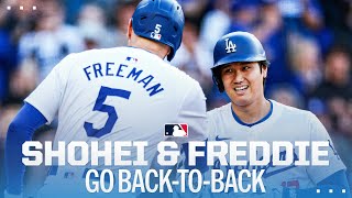 SHOHEI OHTANI IS RED HOT 😳 He and Freddie Freeman go BACKTOBACK for the Dodgers 🔥  大谷翔平ハイライト [upl. by Yraillih130]