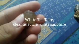 TaaffeiteMusgraviteclear quartzblack tourmalinephenakite gemstone [upl. by Gnoz]