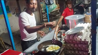 half fry egg recipe street food  half fry egg recipe with bread  street food egg bhurji recipe [upl. by Aleacin66]