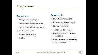 Présentation du Master 1 Management stratégique en Enseignement à distance EAD 2024 [upl. by Kcirdde]