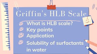 What is HLB scale  HLB scale range  HLB scale application  Physical pharmaceutics [upl. by Annwahs]