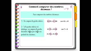 Comparer encadrer et ranger les décimaux [upl. by Tamsky]