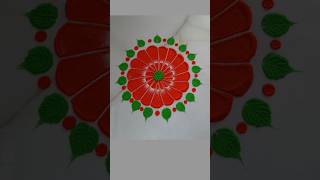 🌹🌹Beautiful flower kolam for diwali easy and simple kolam art relaxing satisfying song shorts [upl. by Meggs668]