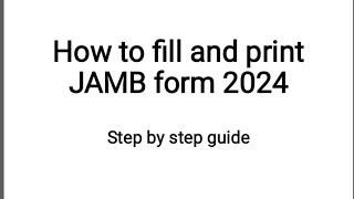 JAMB registration How to fill jamb form 2024 correctly to avoid mistake  step by step guide [upl. by Svend]