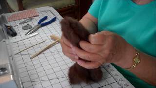 Part 5 Making a Jointed Fur Teddy Bear  The Legs [upl. by Ornie]