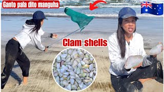 Catching Clams Shell In Australia😲For The First TimeAng Dami Pala Nila Dito [upl. by Christalle800]