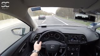 Seat Leon ST 16 TDI 2014 on German Autobahn  POV Top Speed Drive [upl. by Epifano]