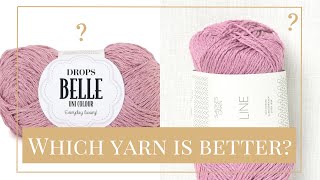 Drops Belle vs Sandnes Garn Line Yarn Comparison [upl. by Talich47]