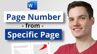 How to Insert Page Number in Word from Specific Page [upl. by Einnov]