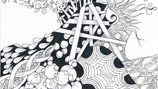 abstraktes Zentangle Bild [upl. by Edmond]