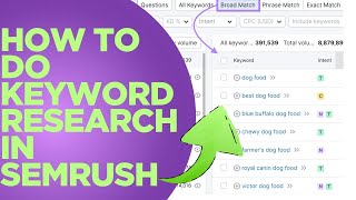 How to do Keywords Research in Semrush [upl. by Mohkos]