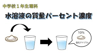 【中学校理科解説】中１「水溶液の質量パーセント濃度」 [upl. by Neyr]