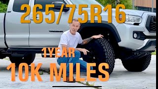 26575r16 BFG KO2 Tire Review on my Tacoma [upl. by Nelrsa]